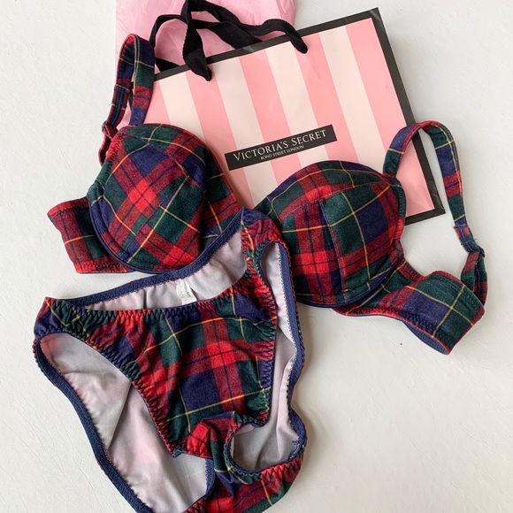 Tartan bra and panties Clearance